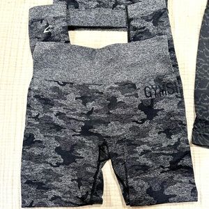 Gymshark black and grey Camo leggings in size Medium. Good condition